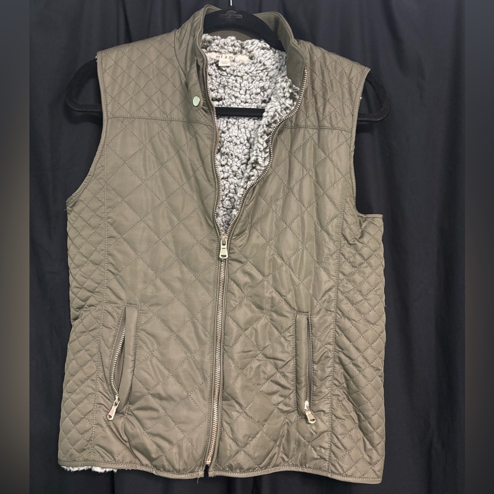 Miami Olive Green Quilted Vest